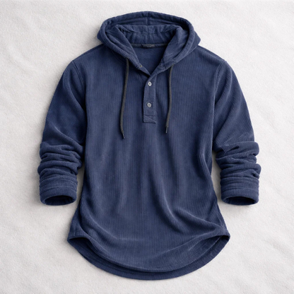 MANSSINO™ | Corduroy Button-Neck Hoodie