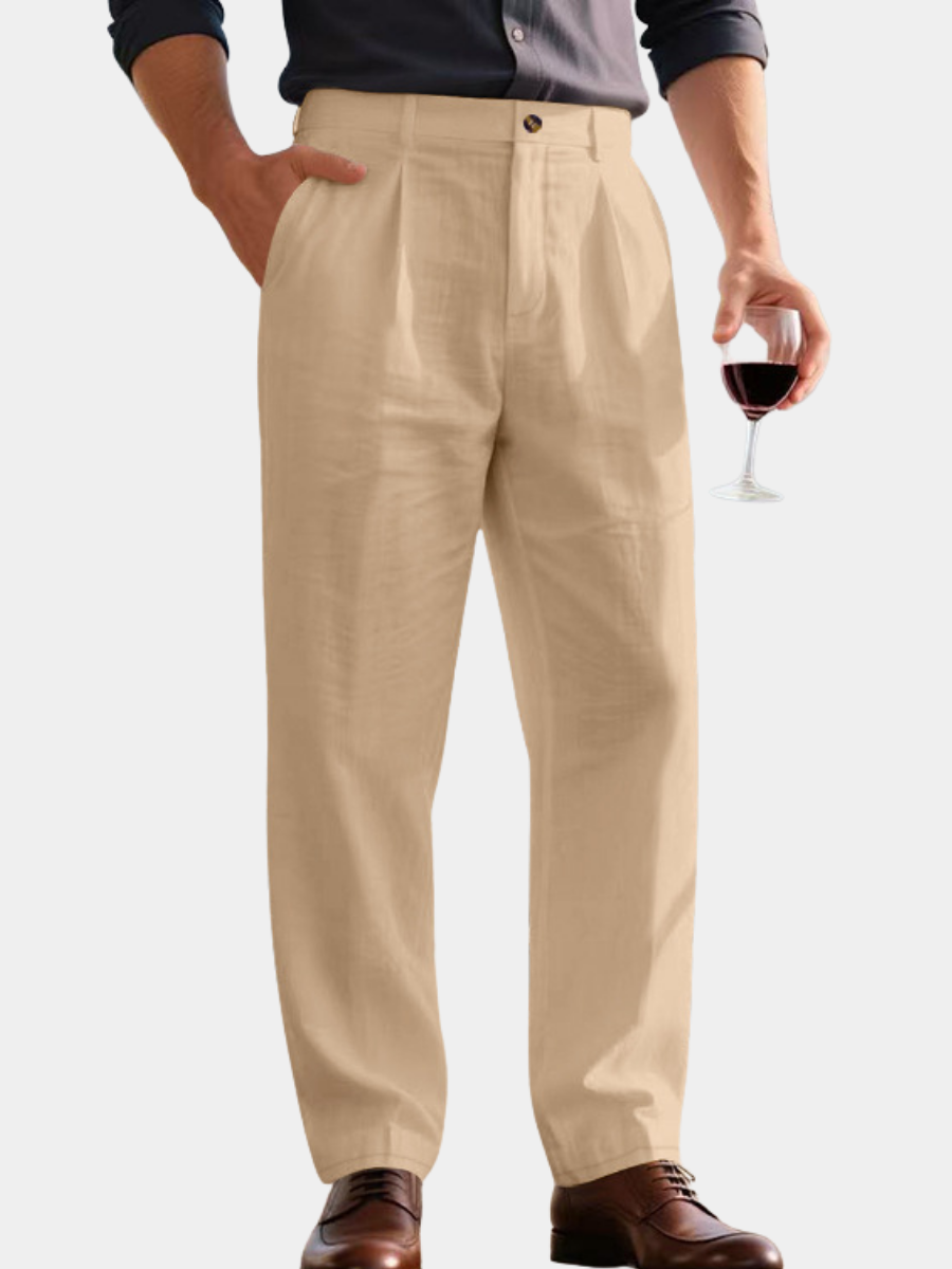 LORENZO | PANTALONS EN LIN À JAMBES LARGES