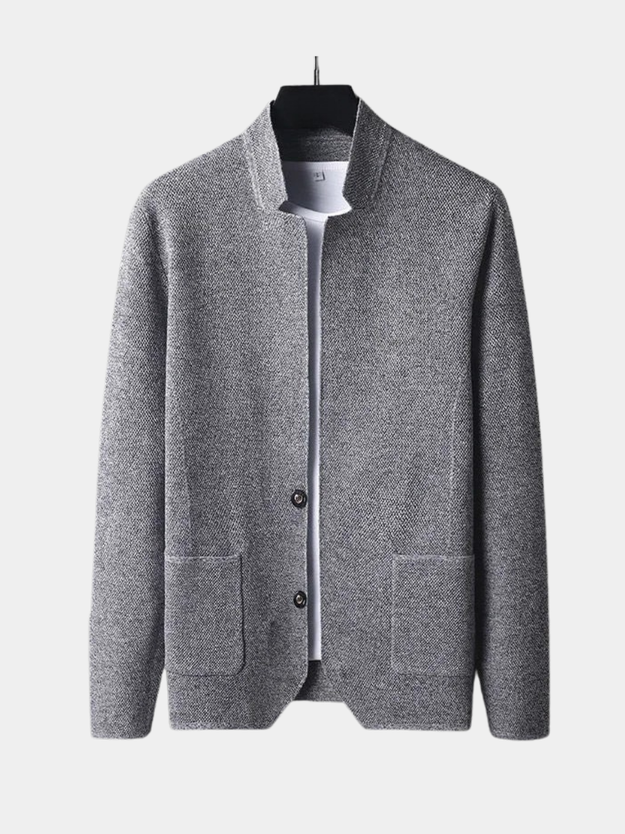 MANSSINO™ | Men's Textured Knit Stand-Collar Gilet