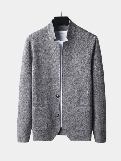 MANSSINO™ | Men's Textured Knit Stand-Collar Gilet