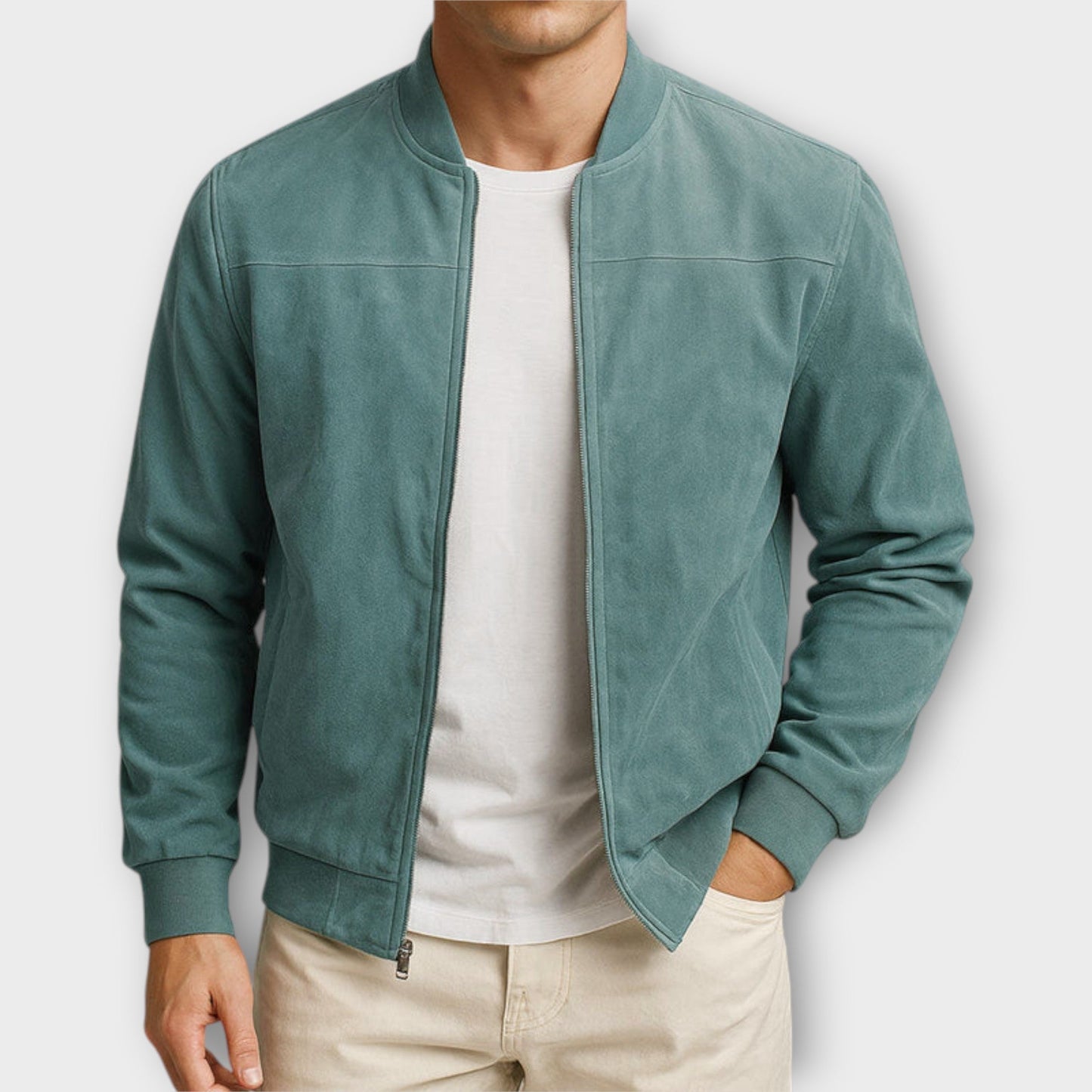 MONVIEL | Suede Bomber Jacket