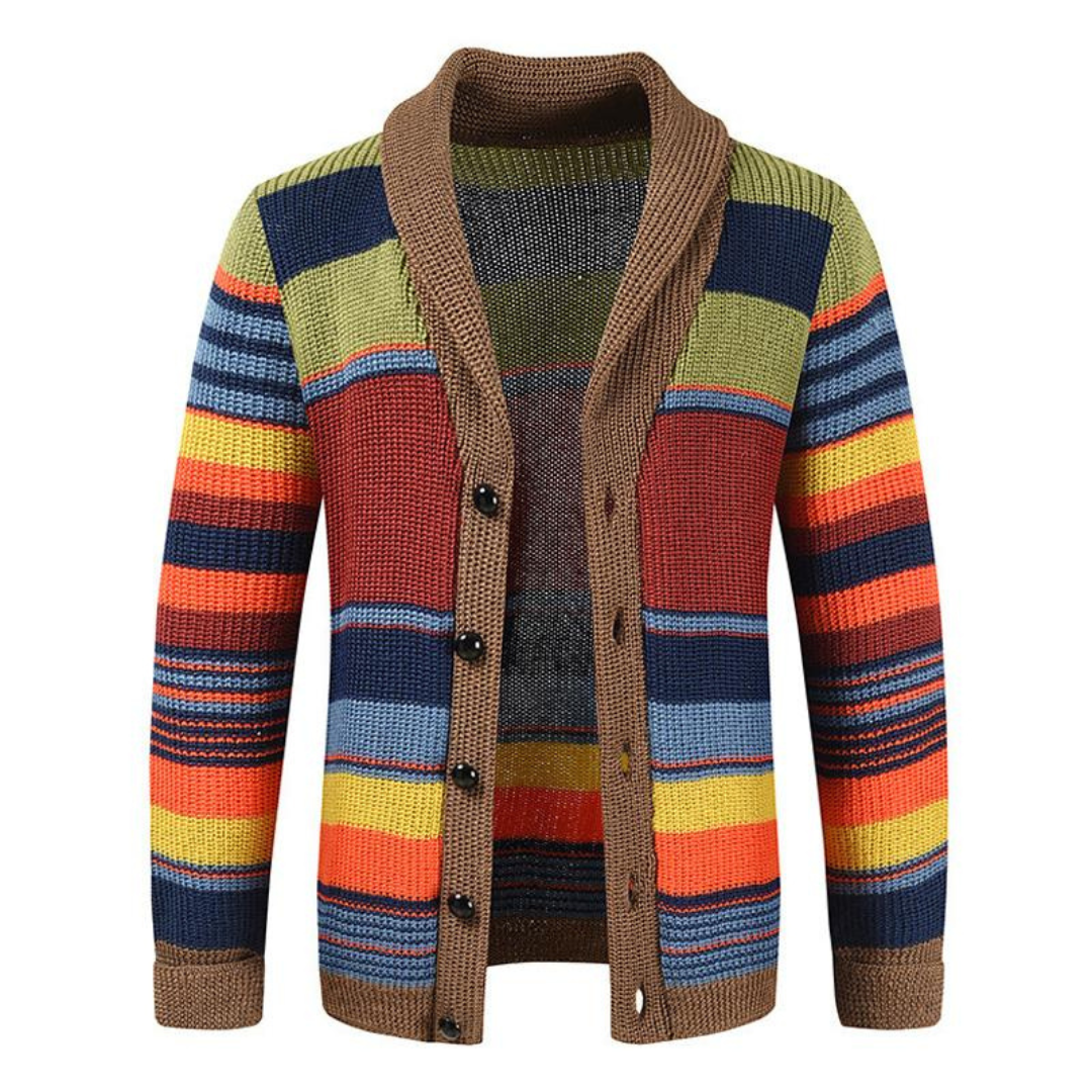 MANSSINO™ | Men's Retro Striped Shawl Collar Cardigan