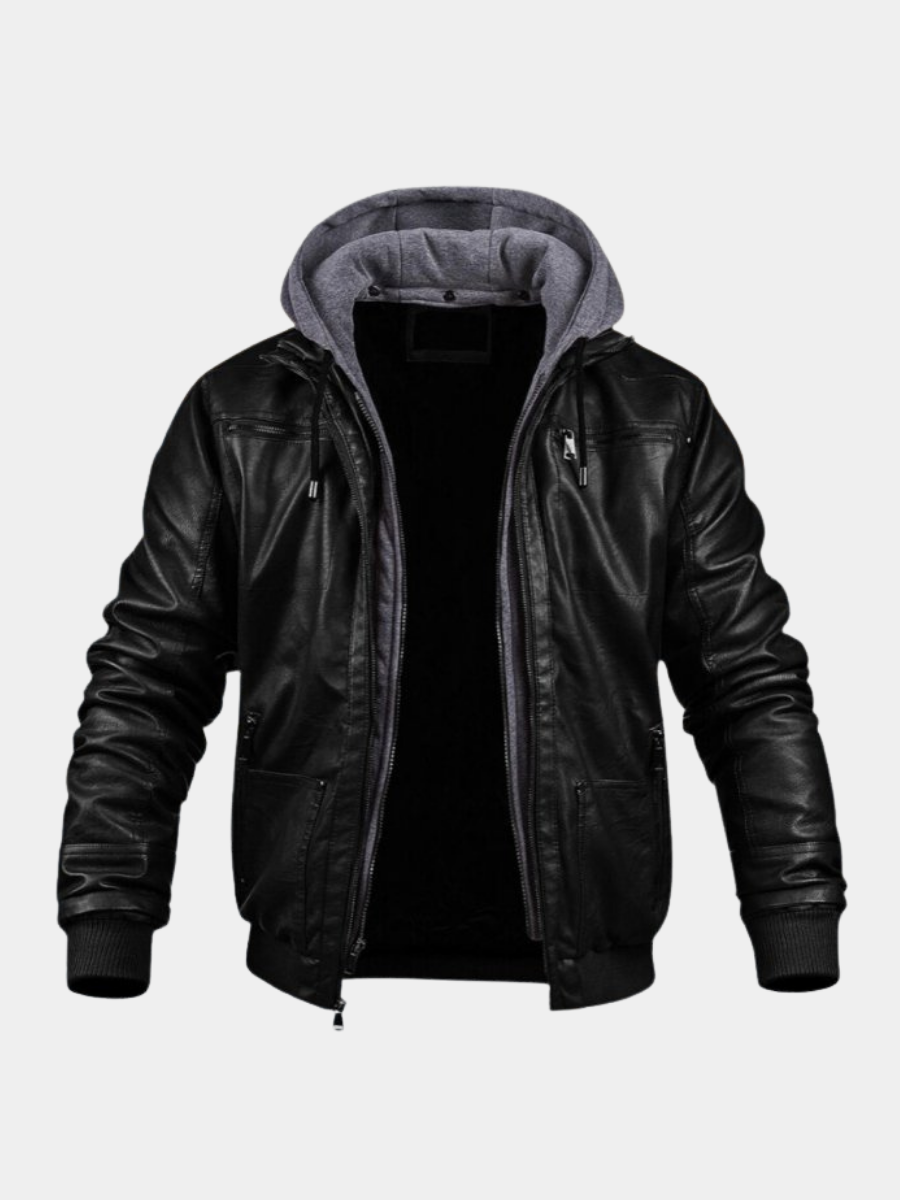 MONVIEL™ | Cold-Weather Hooded Leather Jacket