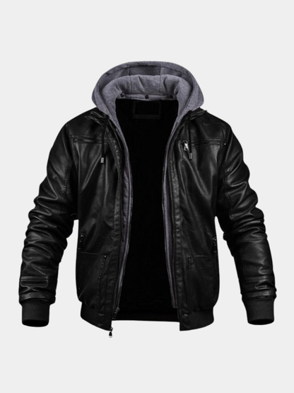 MONVIEL™ | Cold-Weather Hooded Leather Jacket