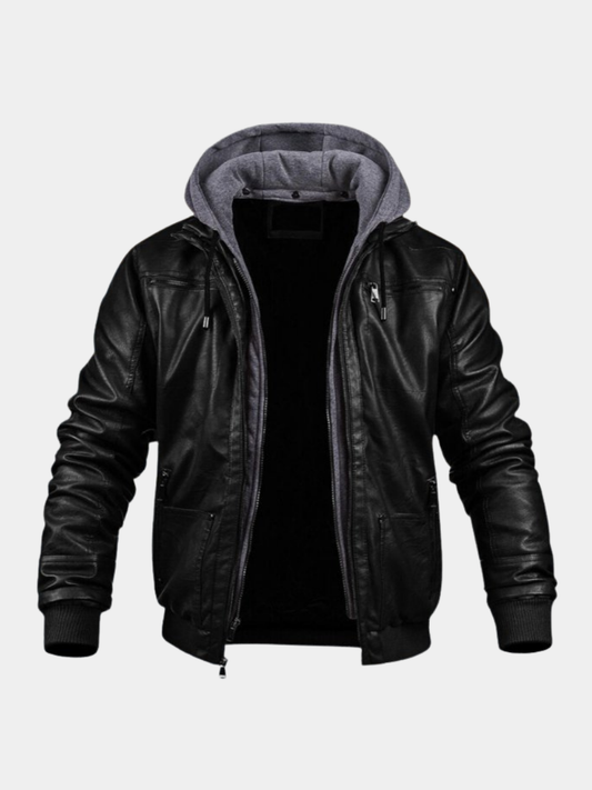 MONVIEL™ | Cold-Weather Hooded Leather Jacket