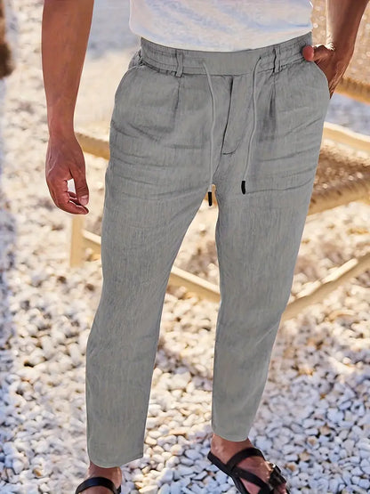 MANSSINO™ | Men's Wide-Leg Linen Drawstring Trousers