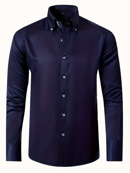 MONVIEL™ | Men's Satin-Finish Long-sleeve Shirt