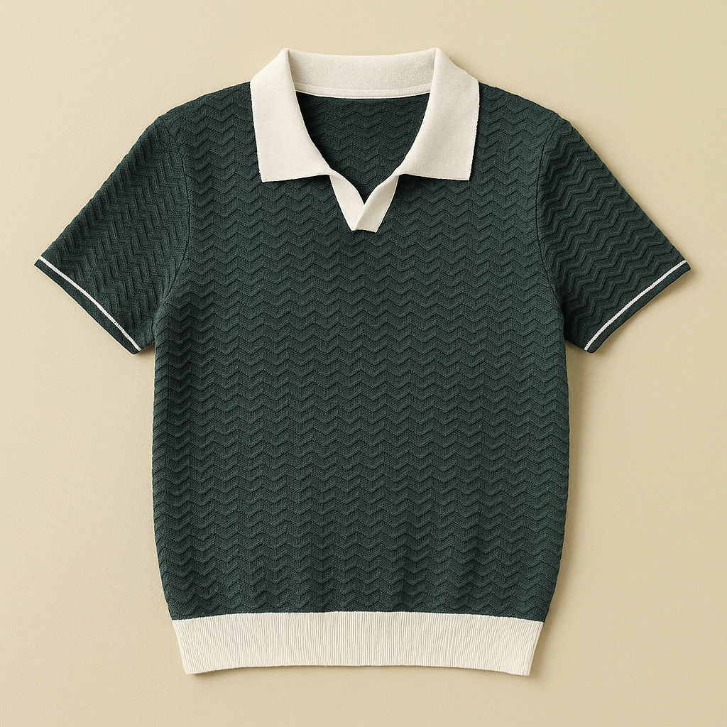 MONVIEL™ | Wave-Textured Polo Shirt