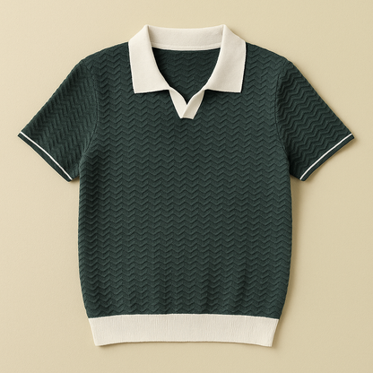 MONVIEL™ | Wave-Textured Polo Shirt