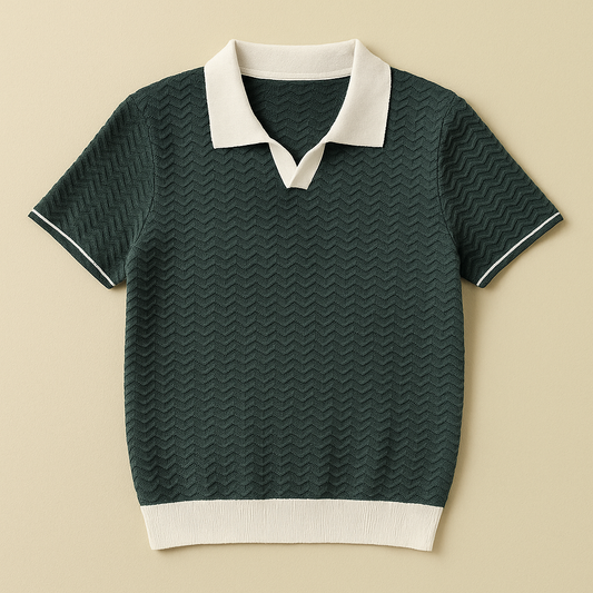 MONVIEL™ | Wave-Textured Polo Shirt