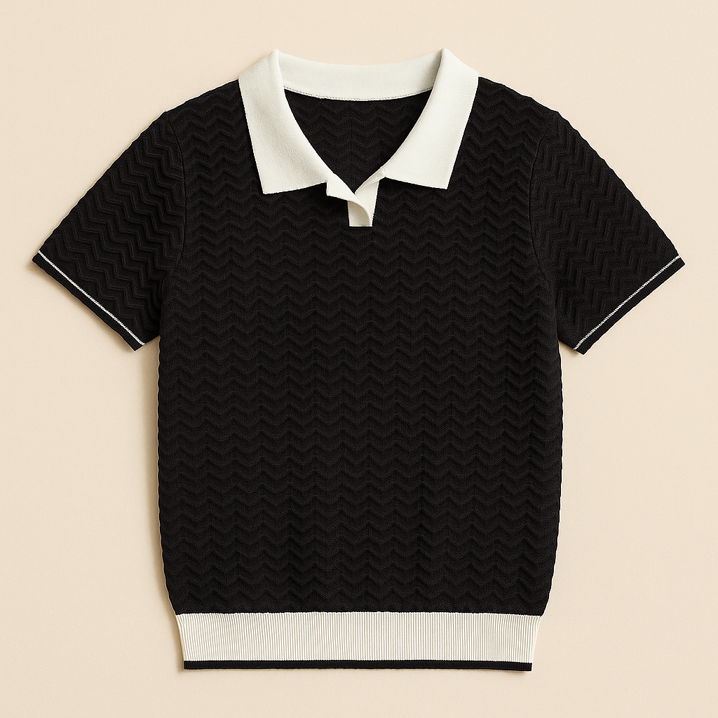 MONVIEL™ | Wave-Textured Polo Shirt