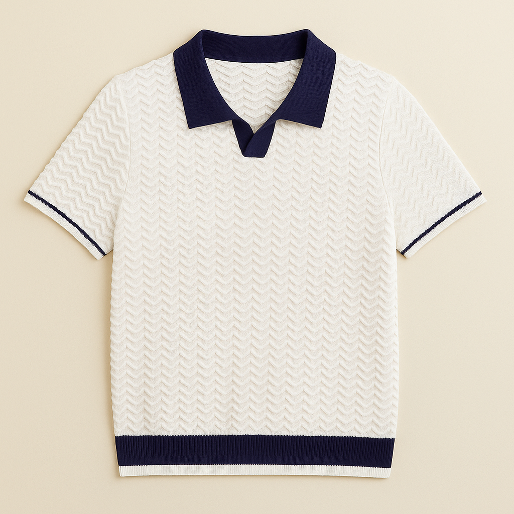 MONVIEL™ | Wave-Textured Polo Shirt