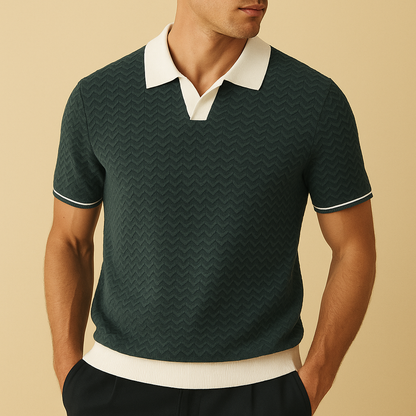 MONVIEL™ | Wave-Textured Polo Shirt