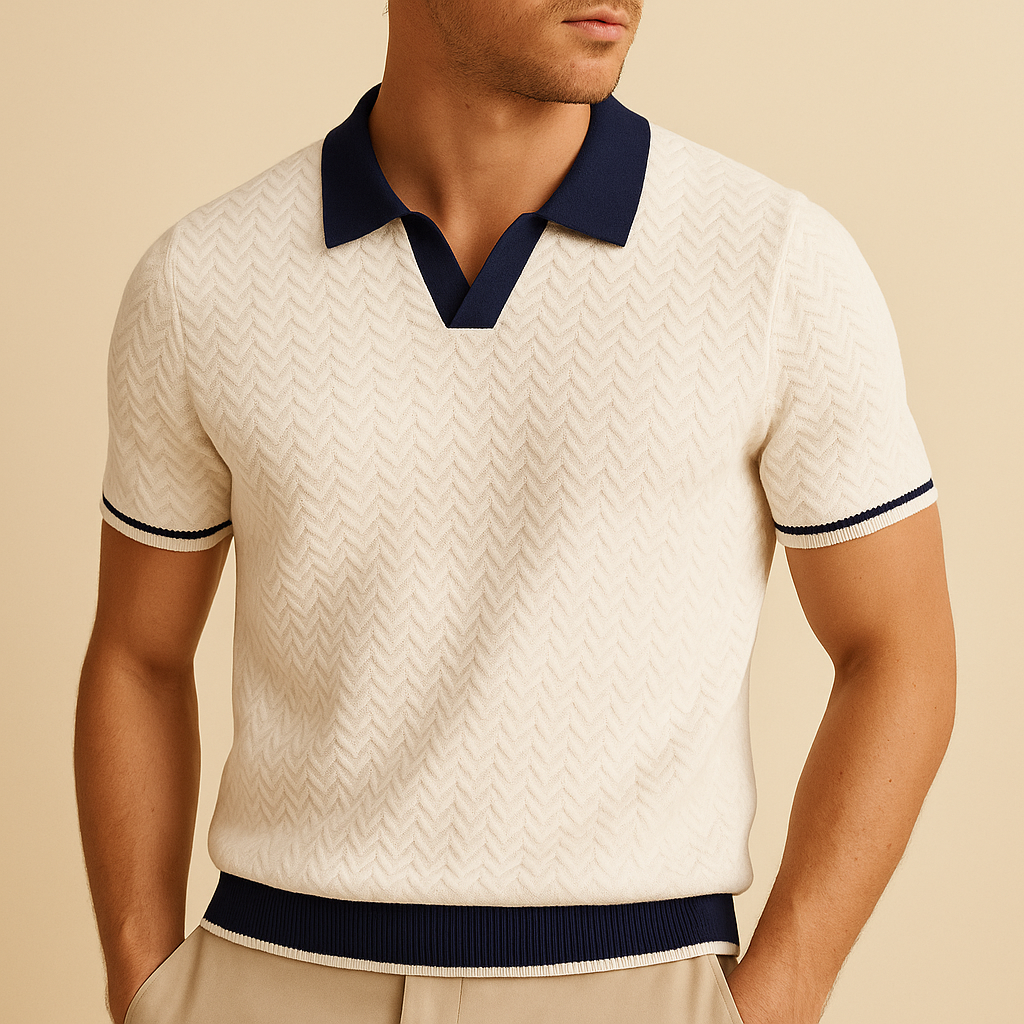 MONVIEL™ | Wave-Textured Polo Shirt