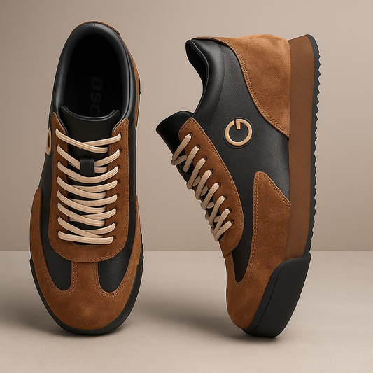 MANSSINO™ | Men's Suede-Panel Leather Sneaker
