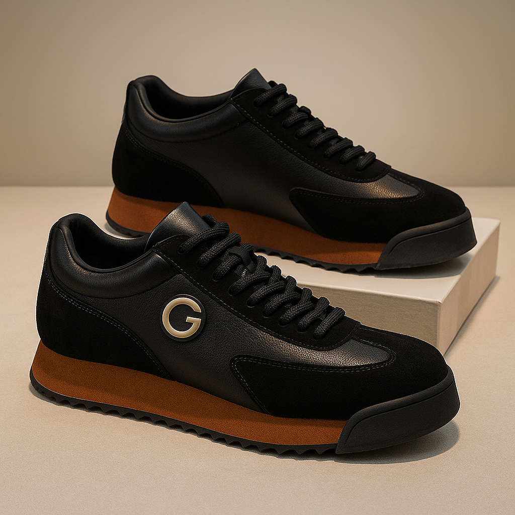 MANSSINO™ | Men's Suede-Panel Leather Sneaker