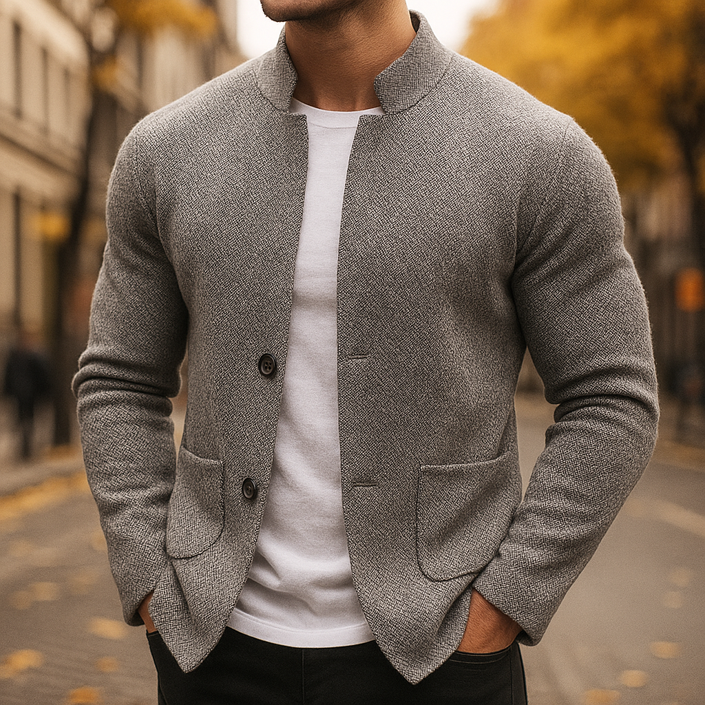 MANSSINO™ | Men's Textured Wool Knit Cardigan