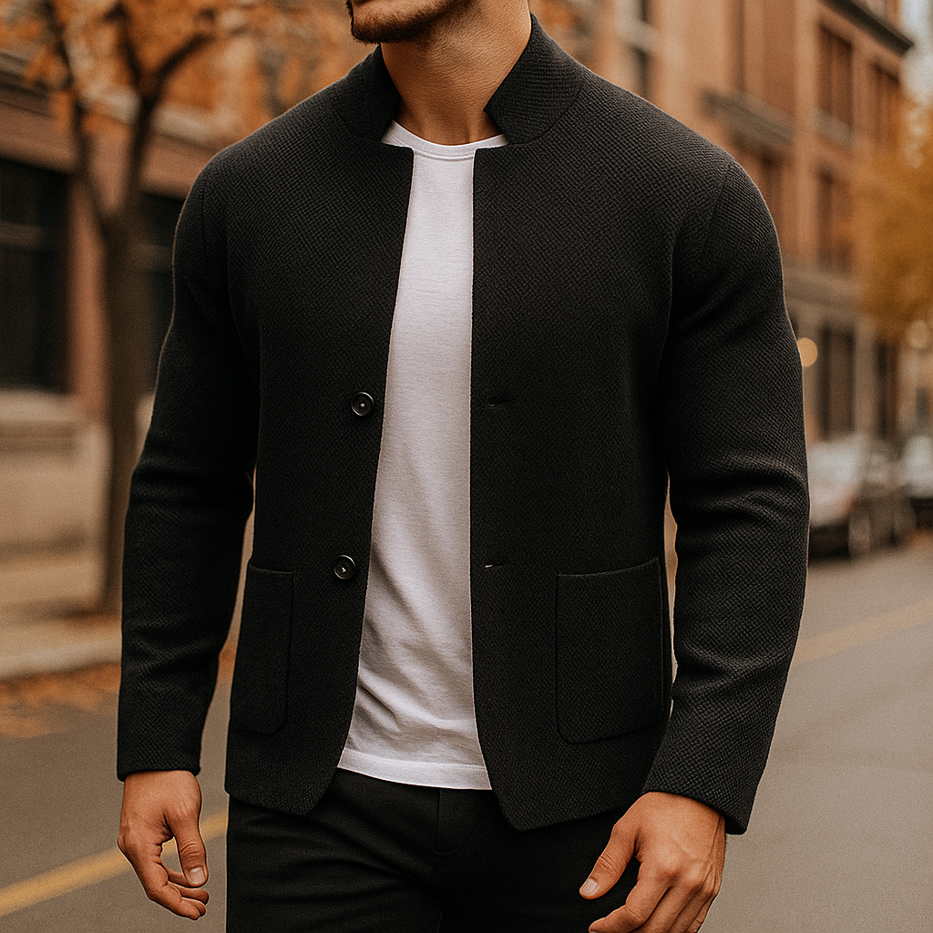 MANSSINO™ | Men's Textured Wool Knit Cardigan