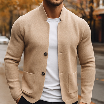 MANSSINO™ | Men's Textured Wool Knit Cardigan