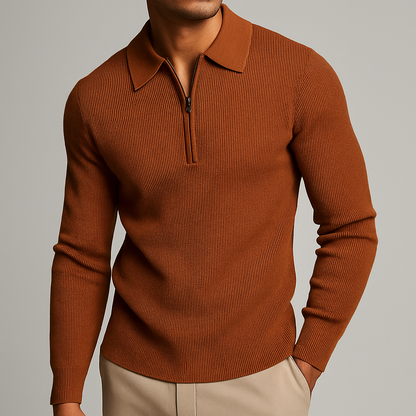 MANSSINO™ | Men's Waffle Knit Full-Zip Sweater