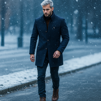 LAURENT MONACO | MANTEAU EN MÉLANGE DE LAINE POUR HOMME
