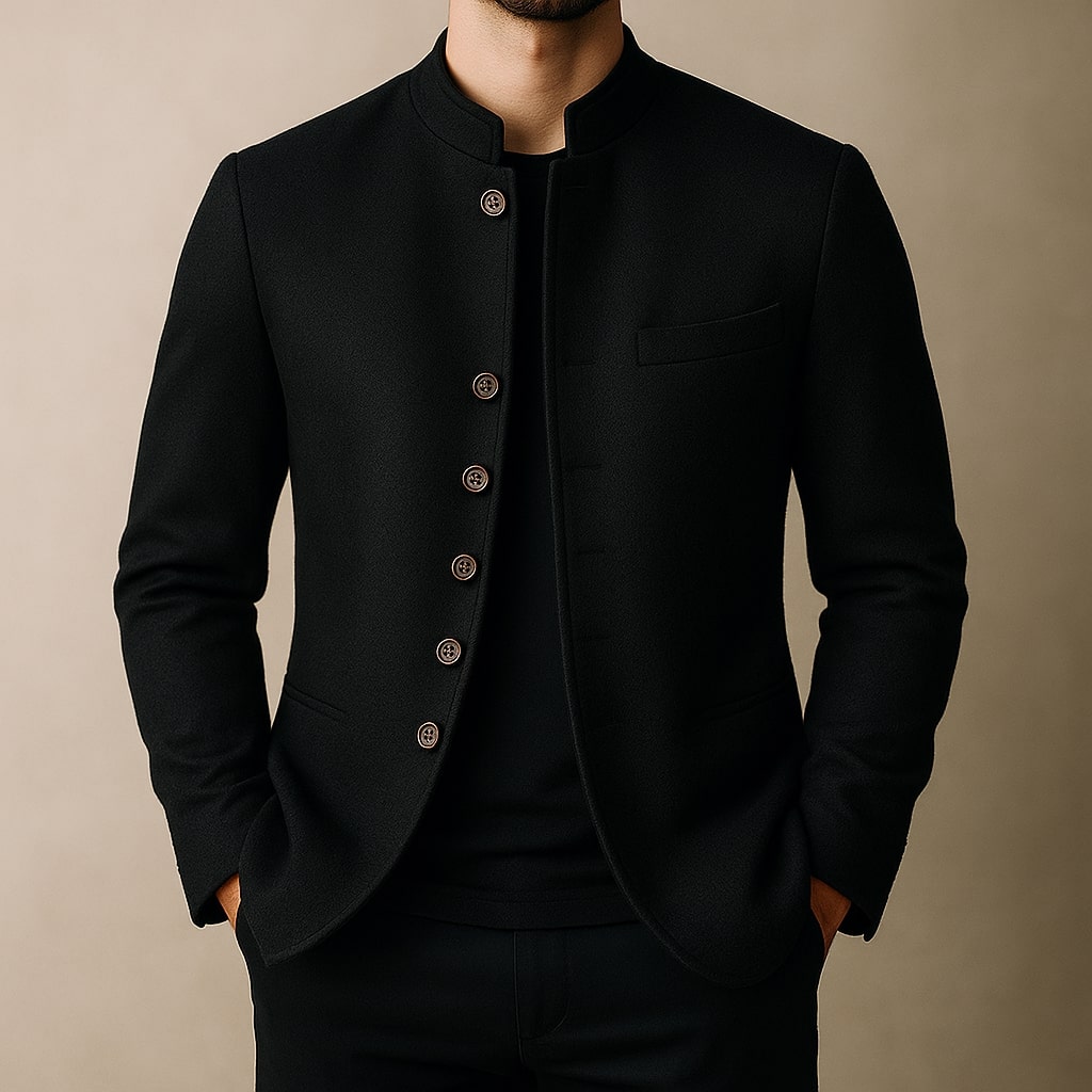 LAURENT MONACO | VESTE EN LAINE AVEC COL DROIT