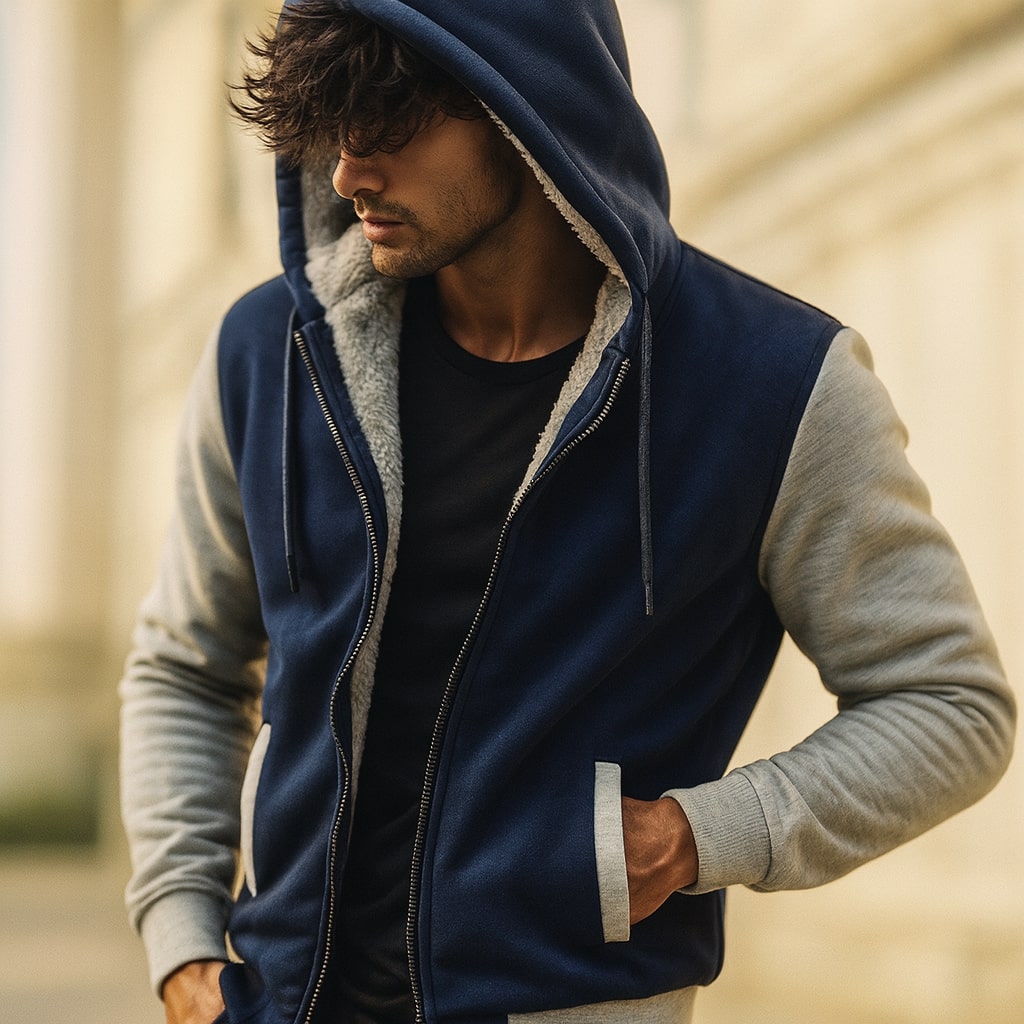 LAURENT MONACO | VESTE DOUBLÉE À CAPUCHE POUR LES HOMMES