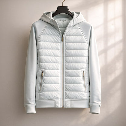 MANSSINO™ | Quilted-Panel Zip-Up Hoodie