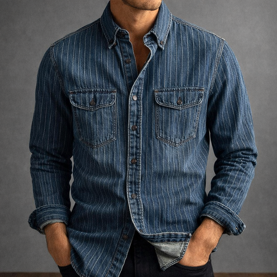 MONVIEL | Long-Sleeve Striped Shirt