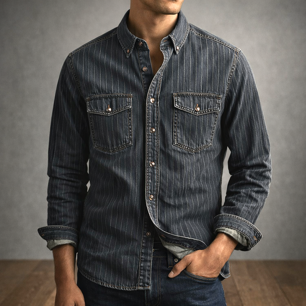 MONVIEL | Long-Sleeve Striped Shirt