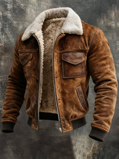 MANSSINO™ | Sherpa-Lined Suede Jacket