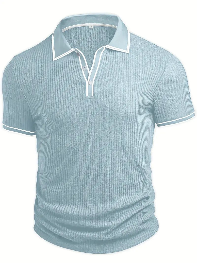 MONVIEL™ | Contrast-Trim Ribbed Polo