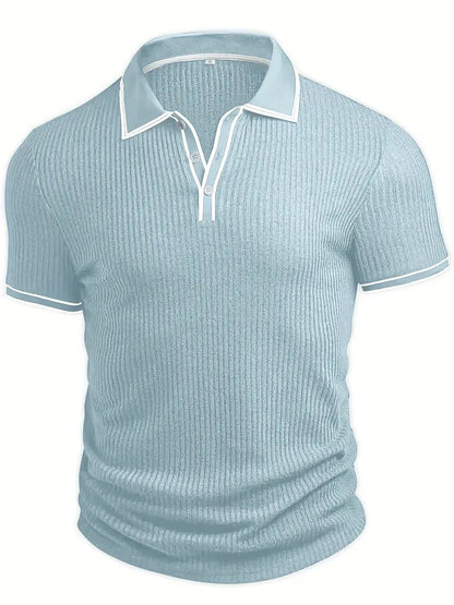 MONVIEL™ | Contrast-Trim Ribbed Polo