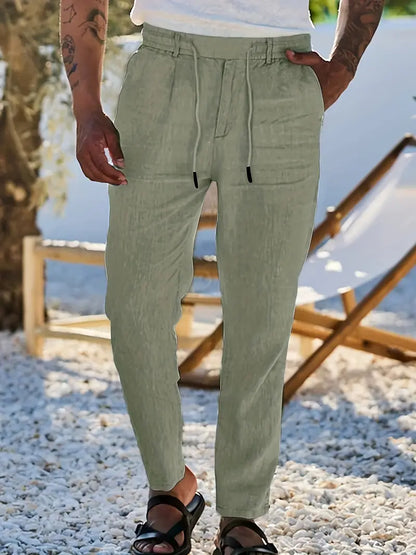 MANSSINO™ | Men's Wide-Leg Linen Drawstring Trousers