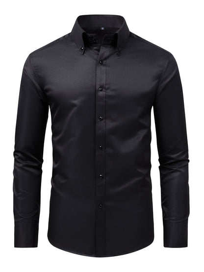 MONVIEL™ | Men's Satin-Finish Long-sleeve Shirt