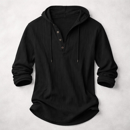 MONVIEL | Cotton-Linen Hooded Shirt