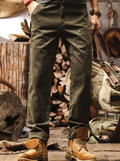 MONVIEL | Mens Cotton Utility Trousers