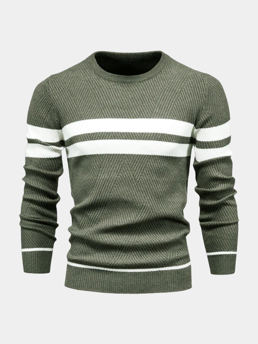 MANSSINO™ | Men's Horizontal Stripe Crew Neck Pullover