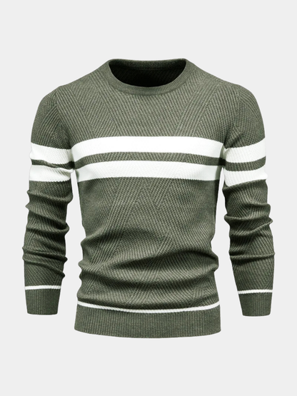 MANSSINO™ | Men's Horizontal Stripe Crew Neck Pullover
