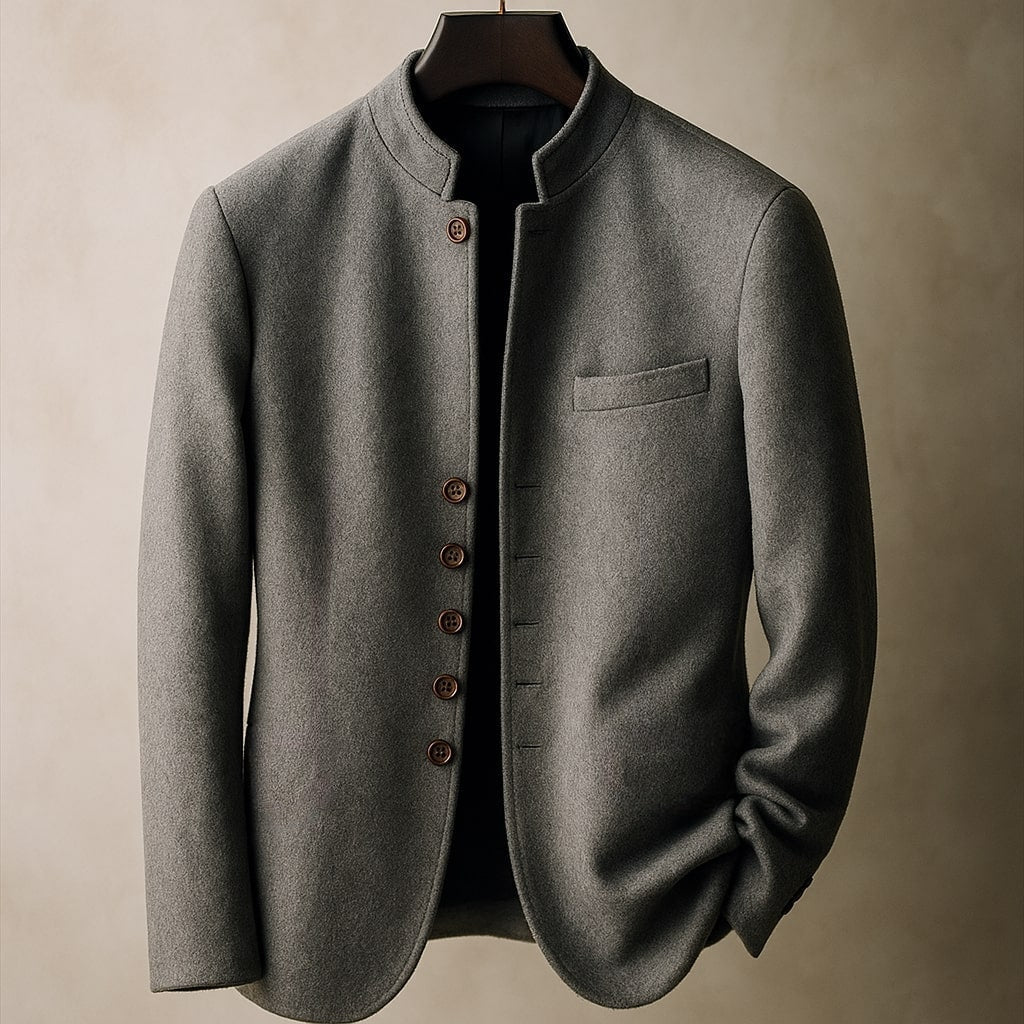 LAURENT MONACO | VESTE EN LAINE AVEC COL DROIT