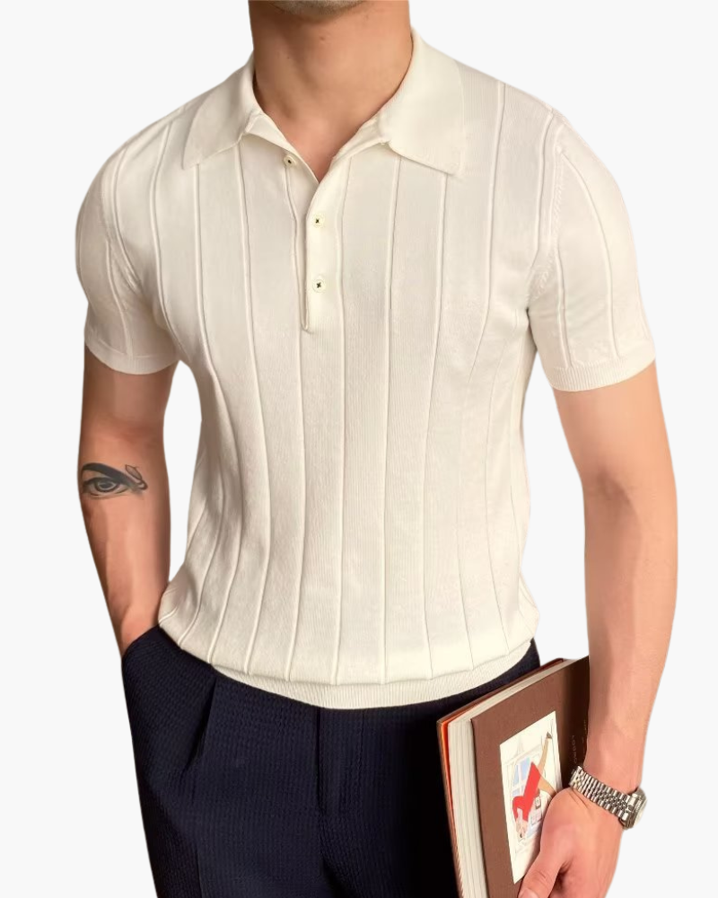 MONVIEL | RIBBED COTTON POLO