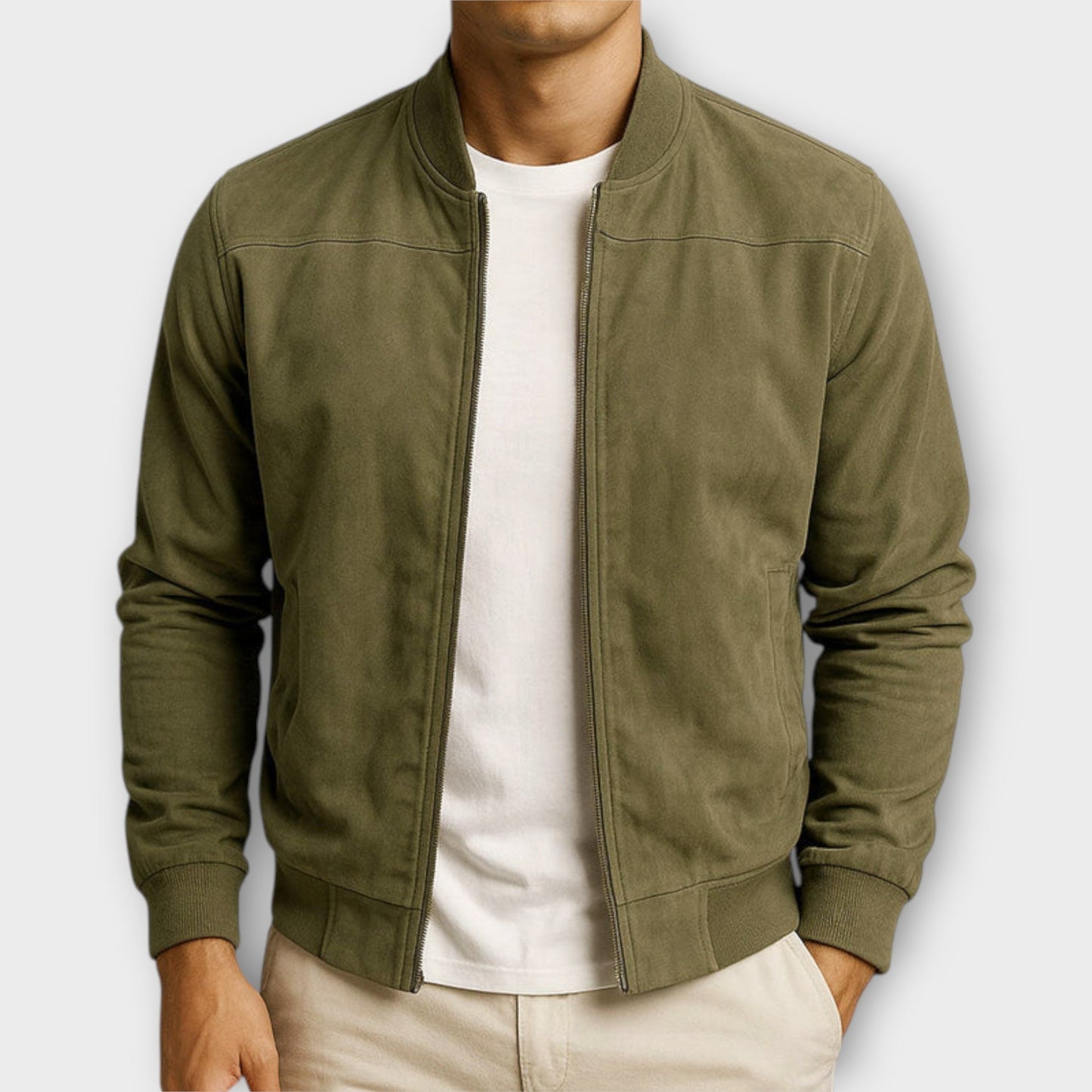 MONVIEL | Suede Bomber Jacket