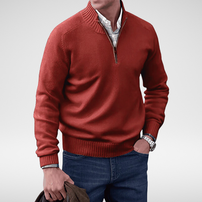 MANSSINO™ | Men's Half-Zip Stand Collar Cotton Pullover