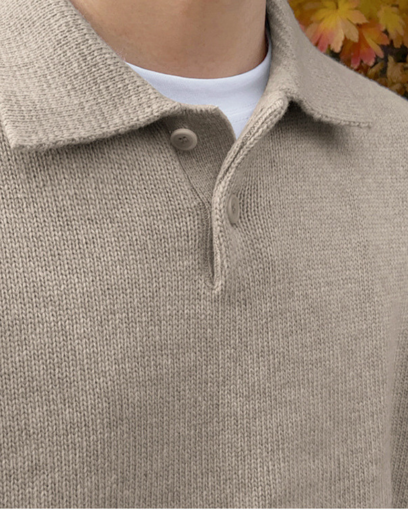 MONVIEL | WOOL BUTTONED HALF-ZIP