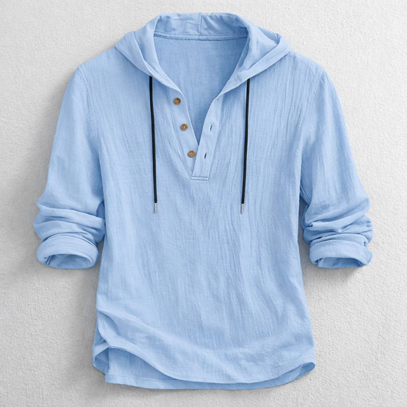 MONVIEL™ | Men's Cotton-Linen Hooded Henley