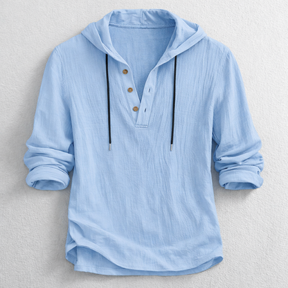 MONVIEL™ | Men's Cotton-Linen Hooded Henley