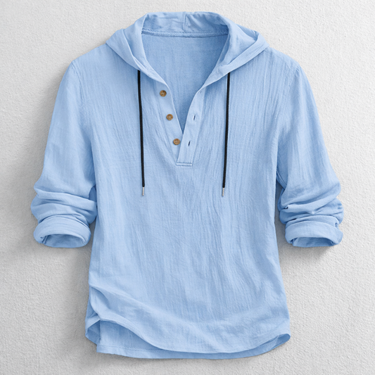 MONVIEL™ | Men's Cotton-Linen Hooded Henley