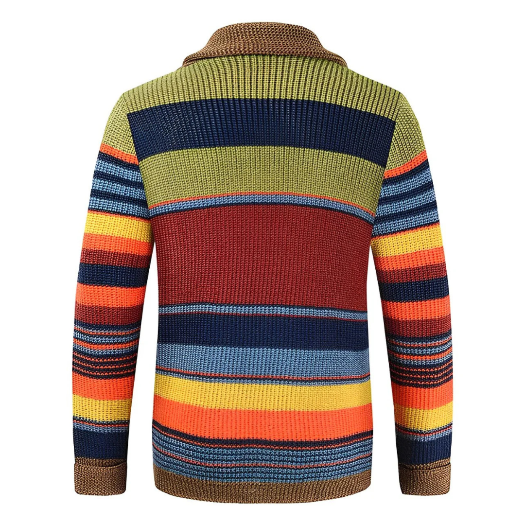 MANSSINO™ | Men's Retro Striped Shawl Collar Cardigan