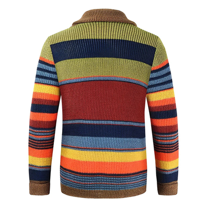 MANSSINO™ | Men's Retro Striped Shawl Collar Cardigan