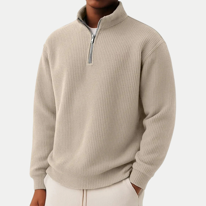 MANSSINO™ | Men's Zip-Collar Knit Pullover